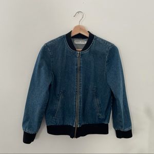 American Apparel baseball denim bomber jacket